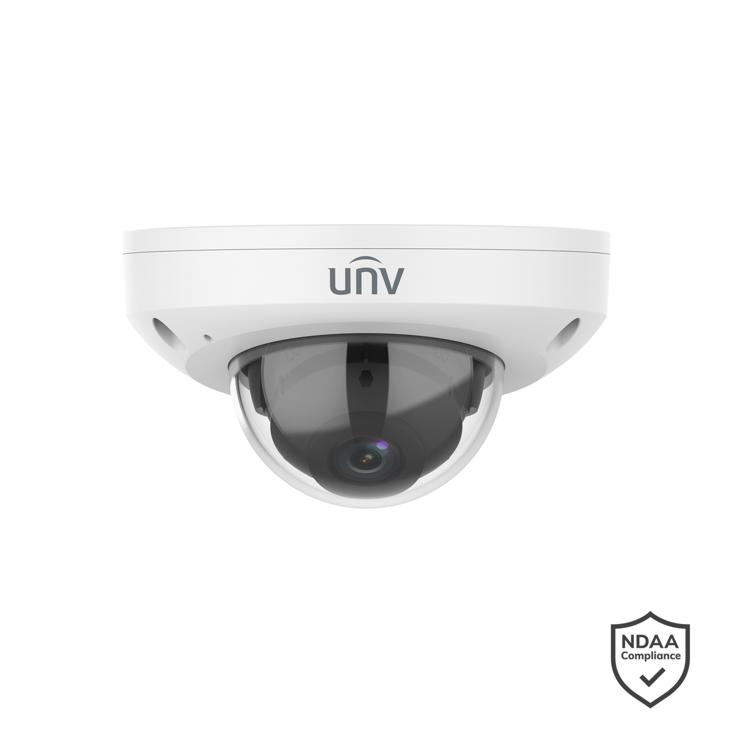 Uniview 8MP Prime I Fixed IR Mini Dome Network Camera, 2.8mm fixed lens, 120dB WDR, IR, intelligent perimeter
