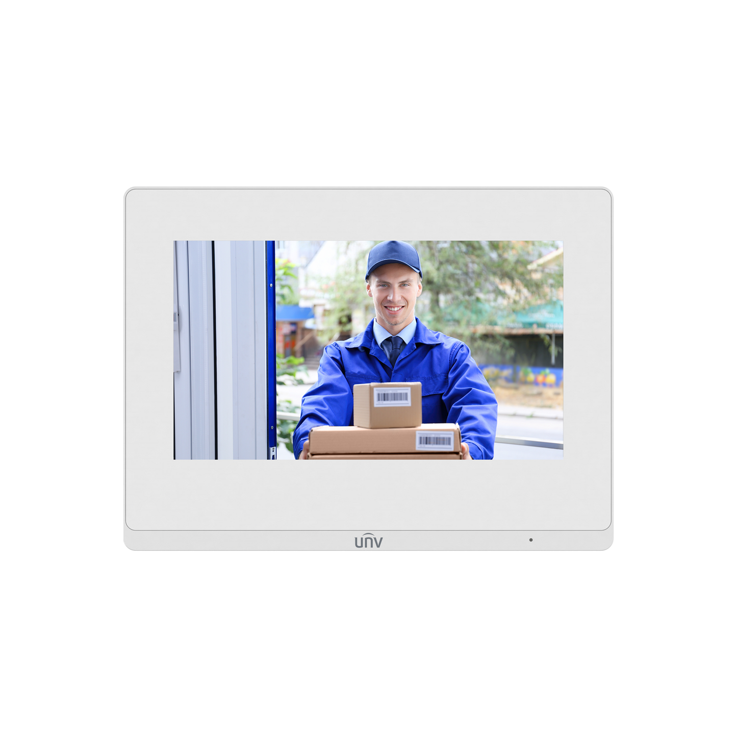 UNV Intercom 7'' Touch-Screen Indoor Station, ultra thin TFT LCD, display resolution: 1024 * 600, 100Mbps Ethe