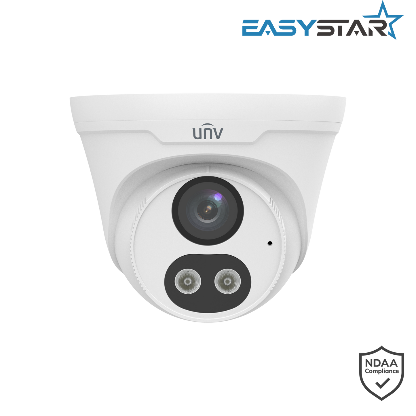 Uniview 8MP Prime Intelligent Dual Light Fixed Turret Network Camera, 2.8mm fixed lens, 120dB WDR, Smart IR, b