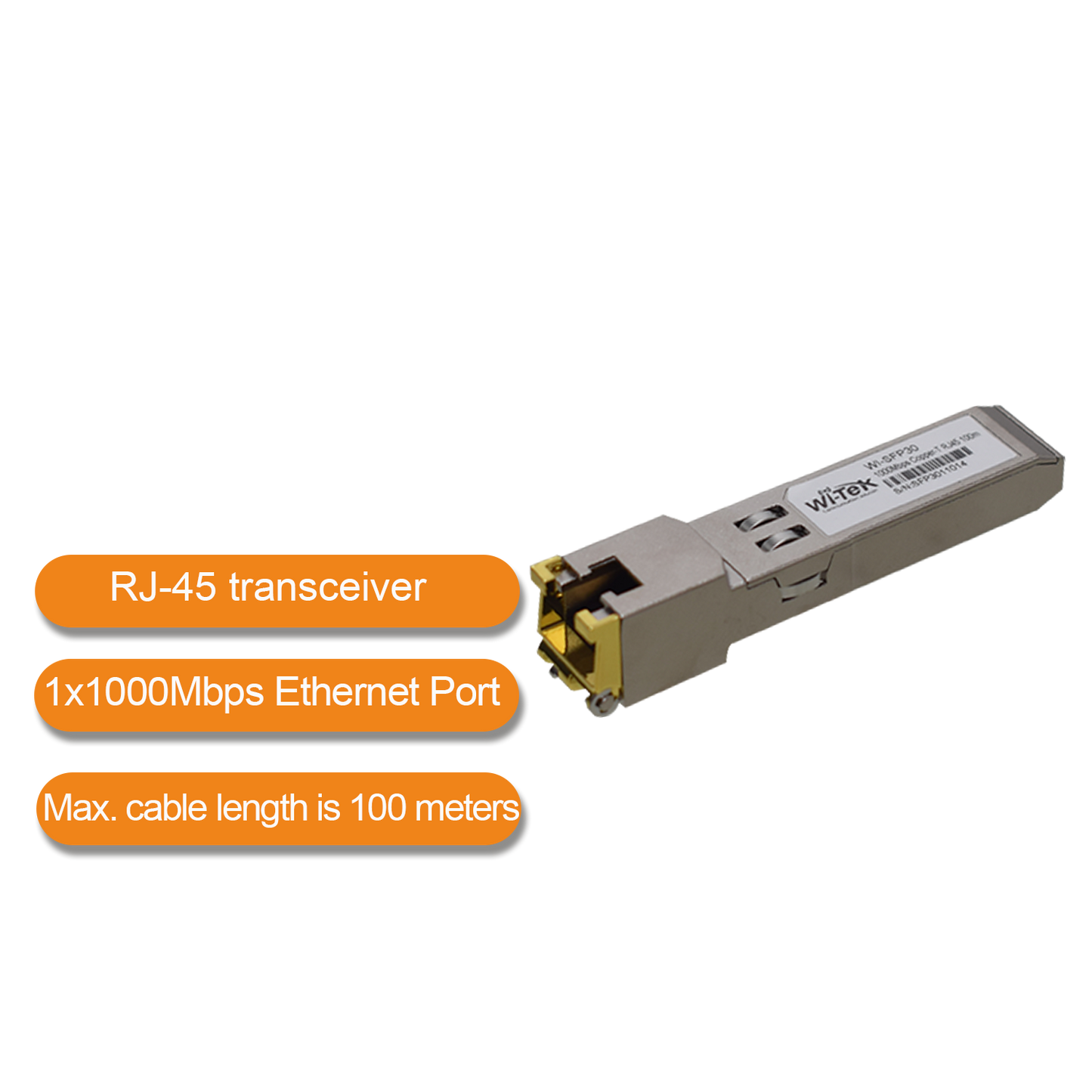 WI-SFP30 - Wi-Tek RJ45 SFP Transceiver, 100m