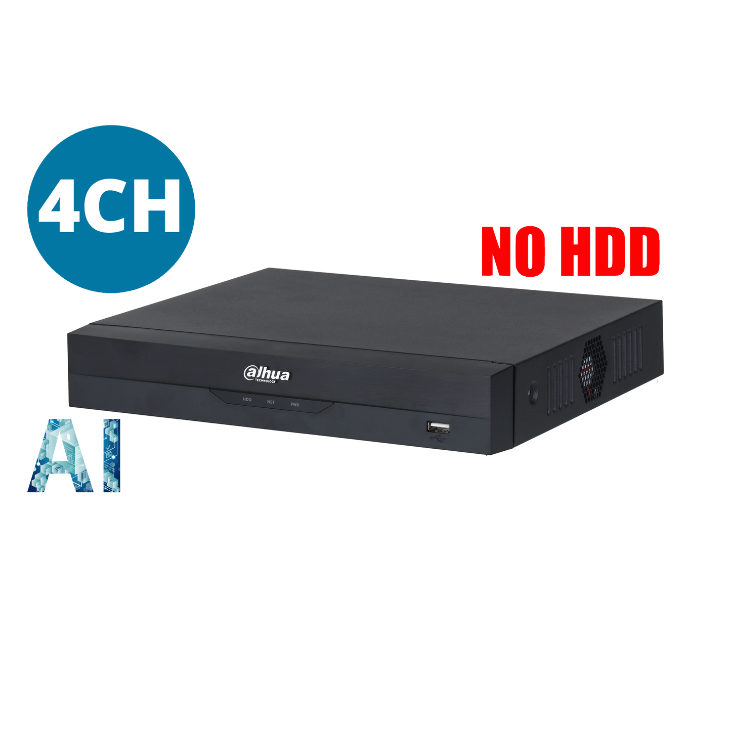 DAHUA 4CH AI NVR WITHOUT HDD