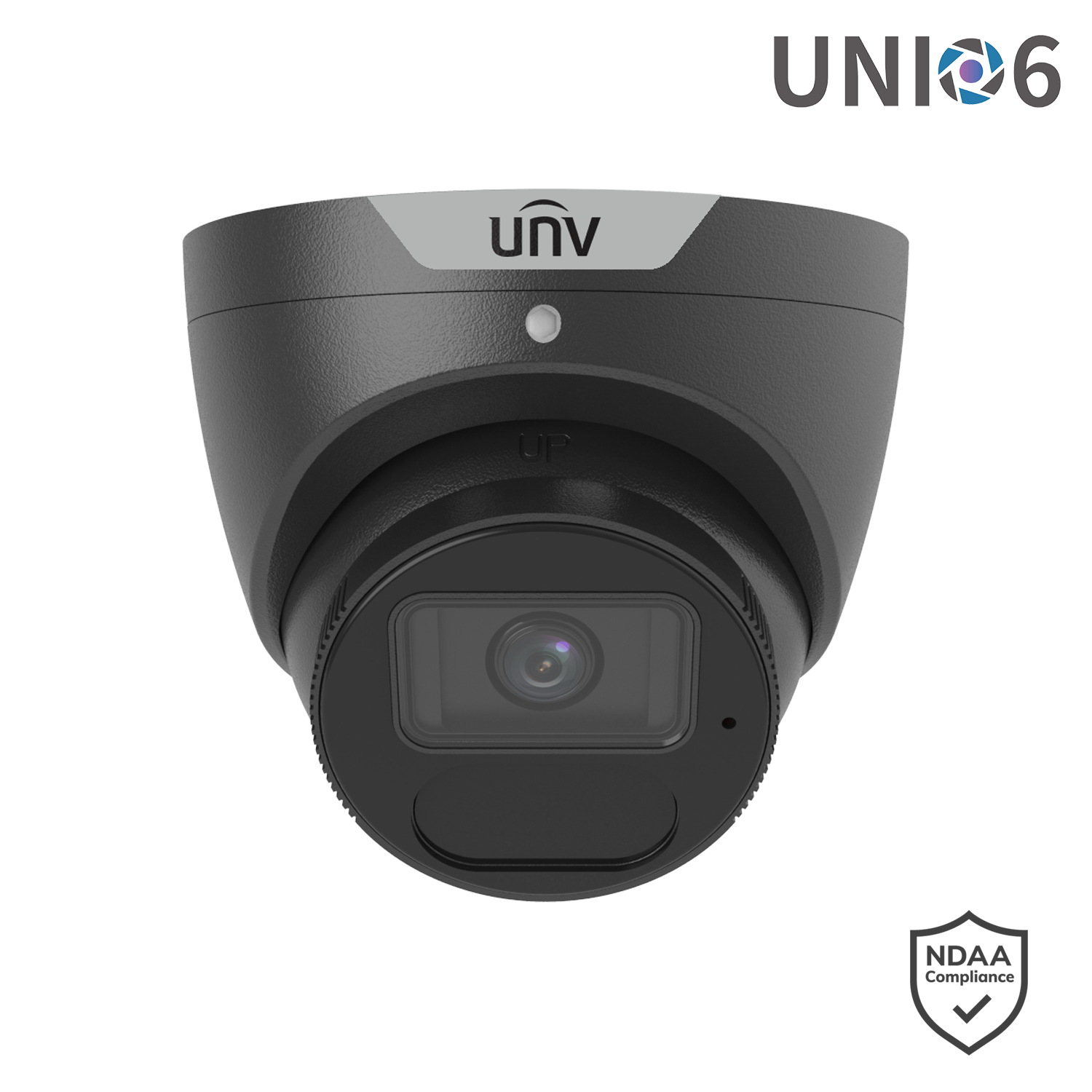 Uniview 6MP Prime Series Fixed LightHunter Turret, 2.8mm, Corridor mode, SD Card, WDR, IR40m, Built-in Mic, IP - Black