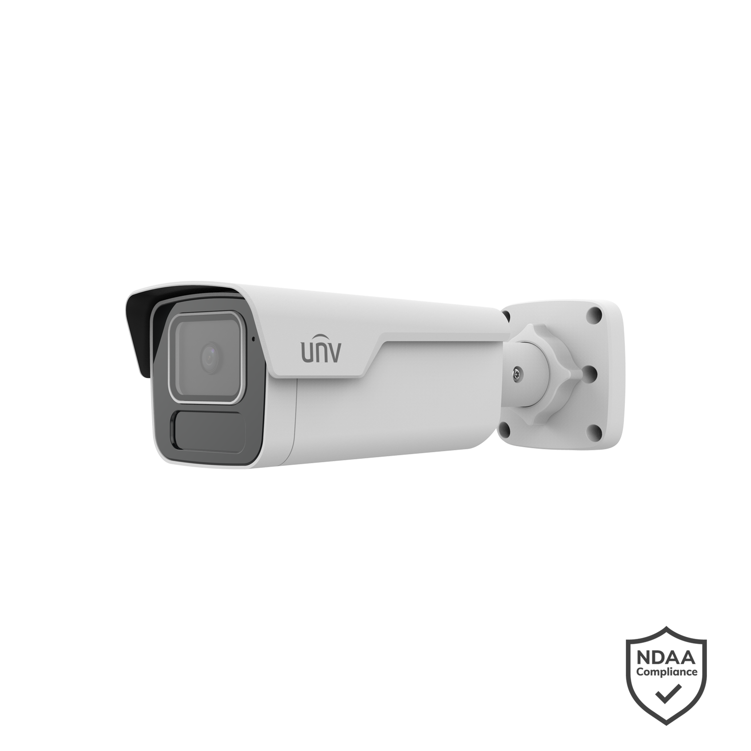 Uniview 6MP HD Intelligent Lighthunter IR Fixed Bullet Network Camera, 2.8mm, SD Card, WDR, IR 80m, Built-in M - White