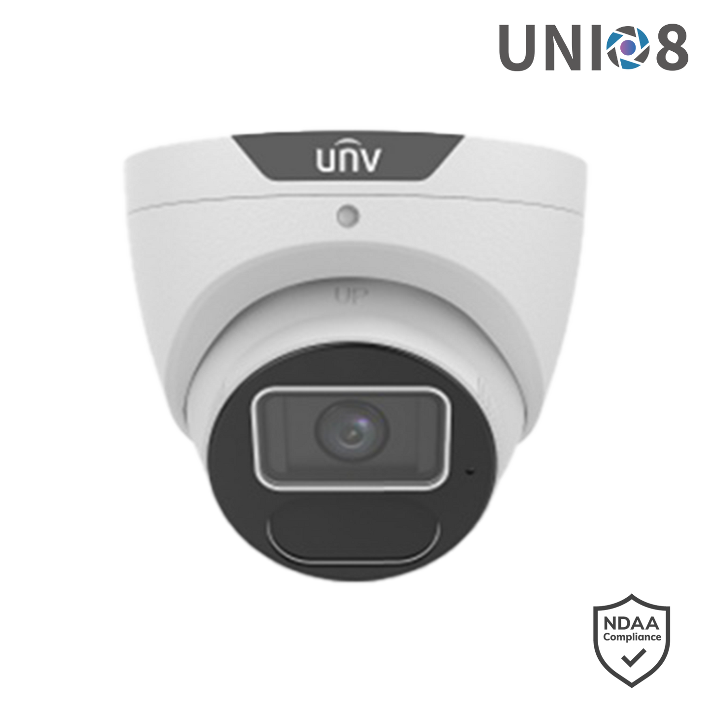 Uniview 8MP Prime Series Fixed LightHunter Turret, 2.8mm, Corridor mode, SD Card, WDR, IR40m, Built-in Mic, IP - White