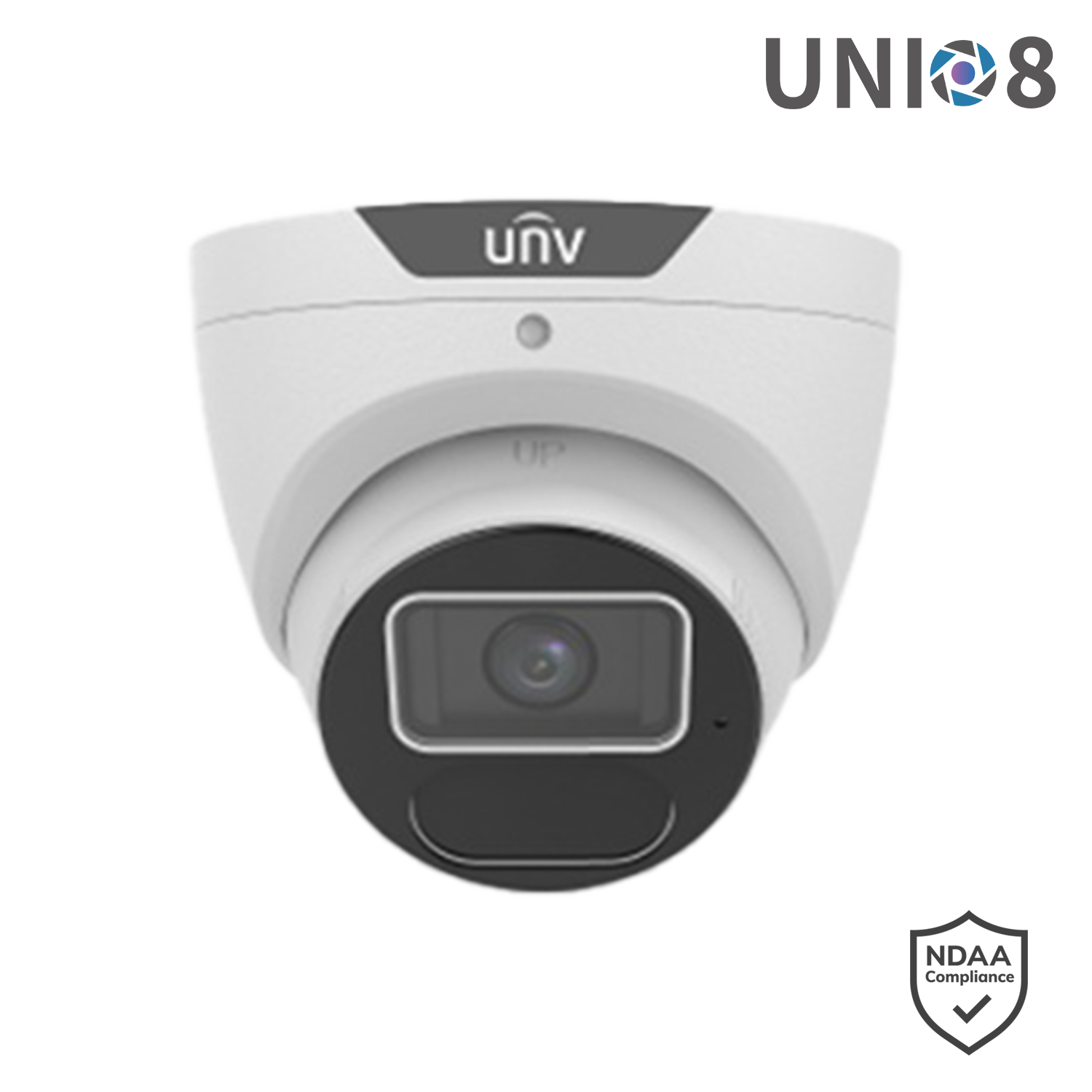 Uniview 8MP Prime Series Fixed LightHunter Turret, 2.8mm, Corridor mode, SD Card, WDR, IR40m, Built-in Mic, IP - White