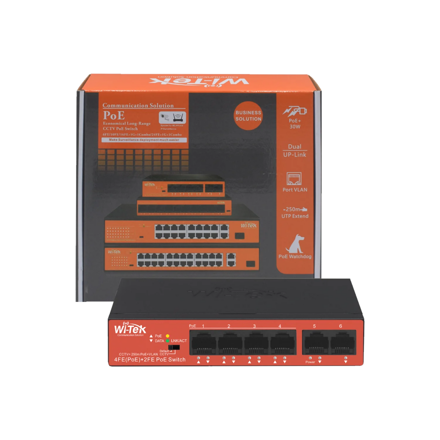 WI-TEK ECONOMIC 4 PORTS POE SWITCH