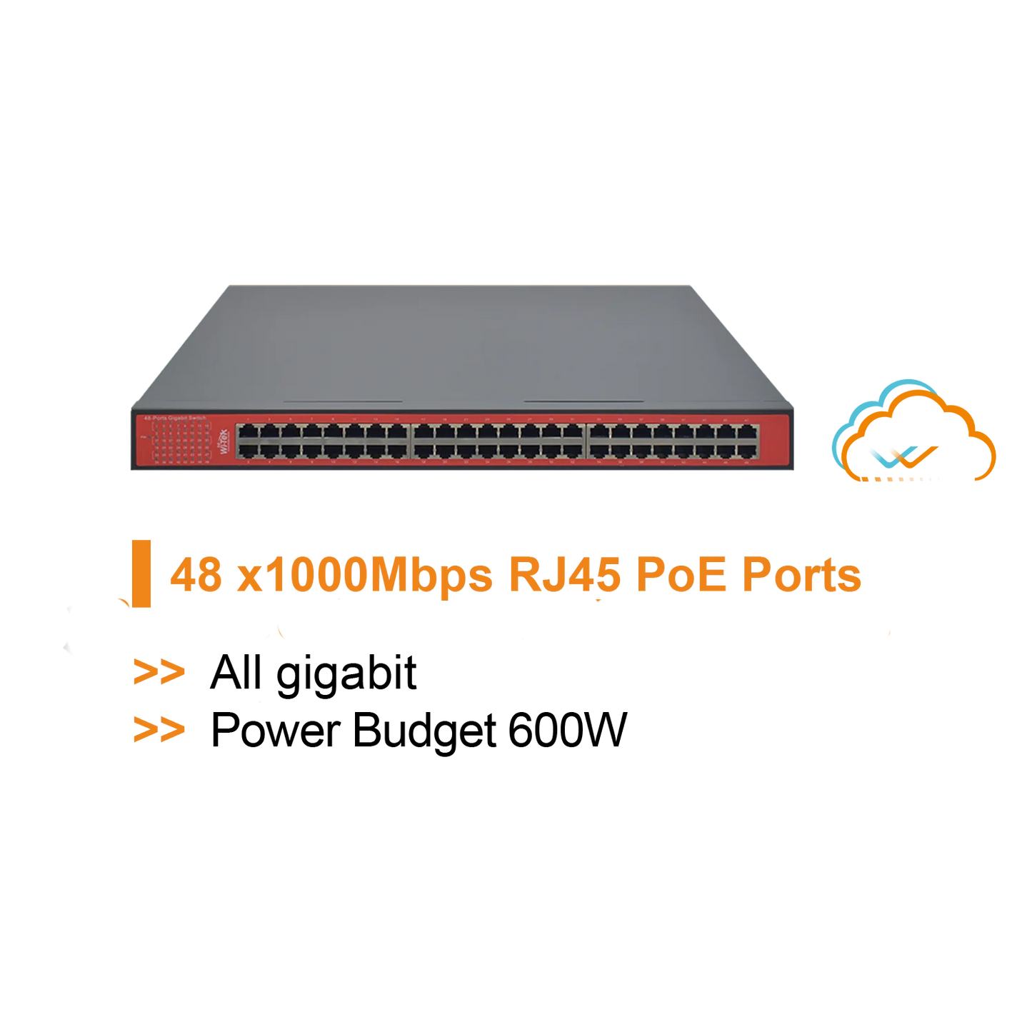 WI-TEK GIGA 48 PORTS POE SWITCH