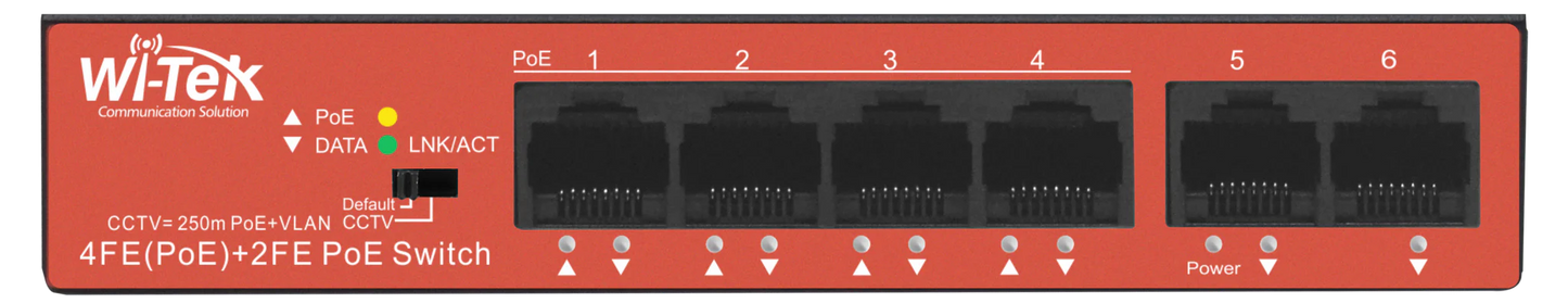 WI-TEK ECONOMIC 4 PORTS POE SWITCH