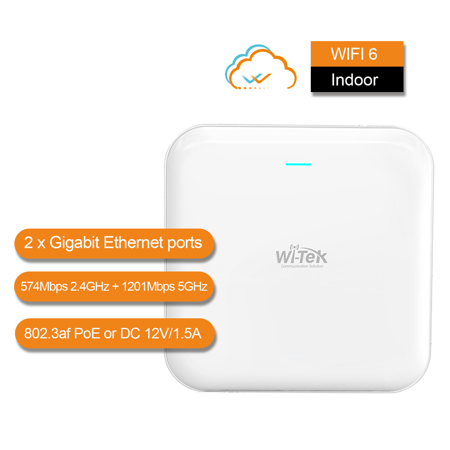 WI-AP218AX-Lite v2 - Wi-Tek Wi-Fi 6 Ceiling Mount Access Point V2