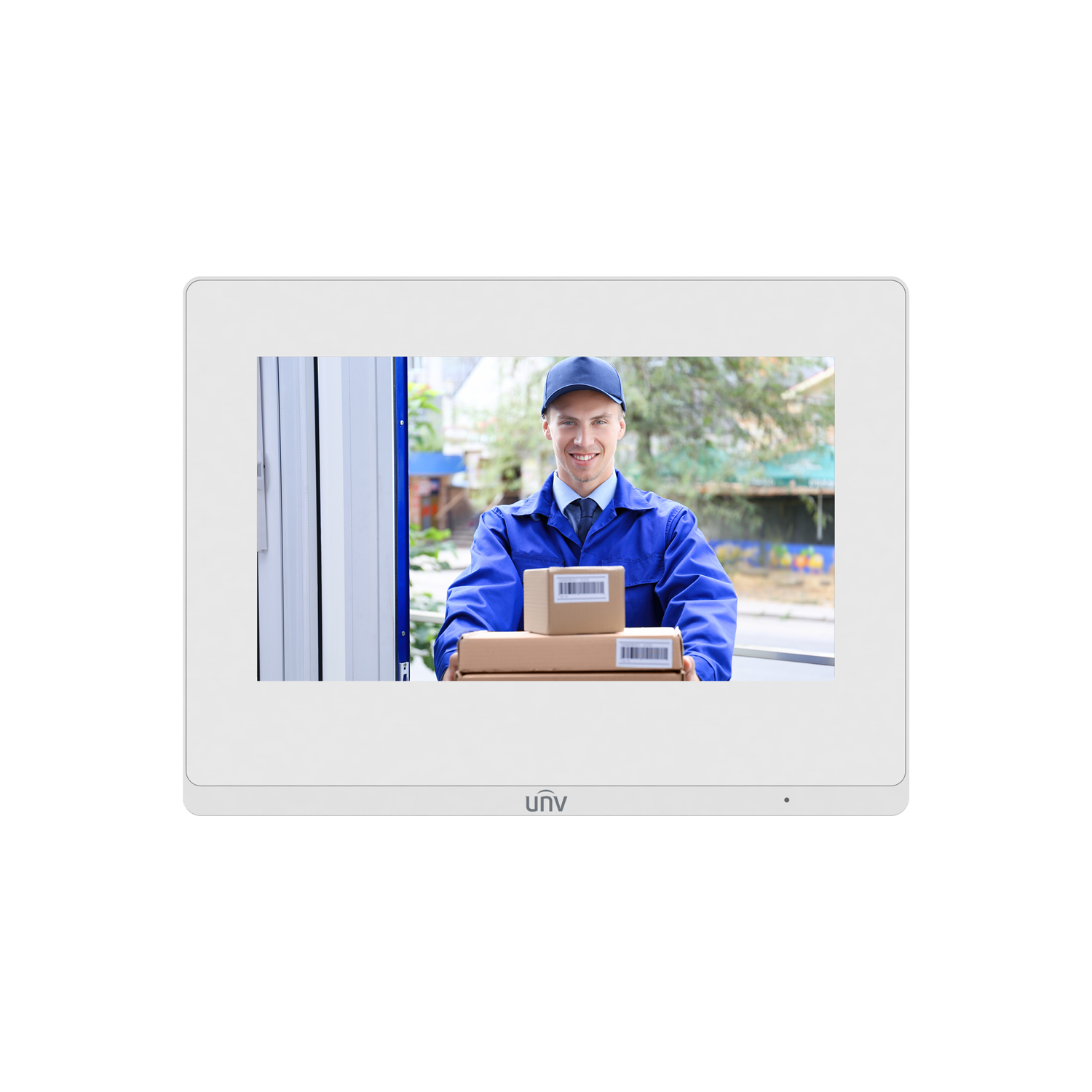 UNV Intercom 7'' Touch-Screen Indoor Station, ultra thin TFT LCD, display resolution: 1024 * 600, 100Mbps Ethe