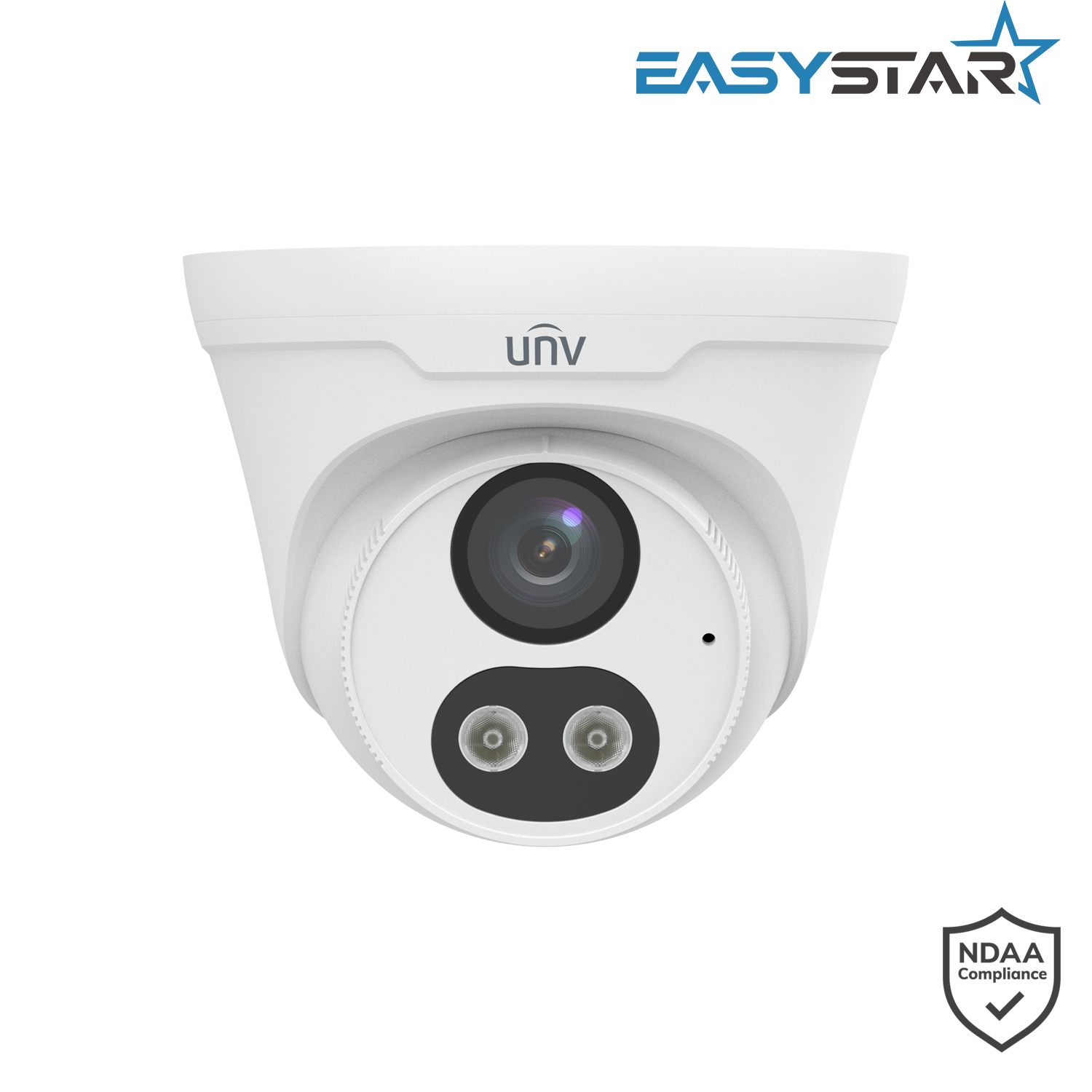 Uniview 8MP Prime Intelligent Dual Light Fixed Turret Network Camera, 2.8mm fixed lens, 120dB WDR, Smart IR, b