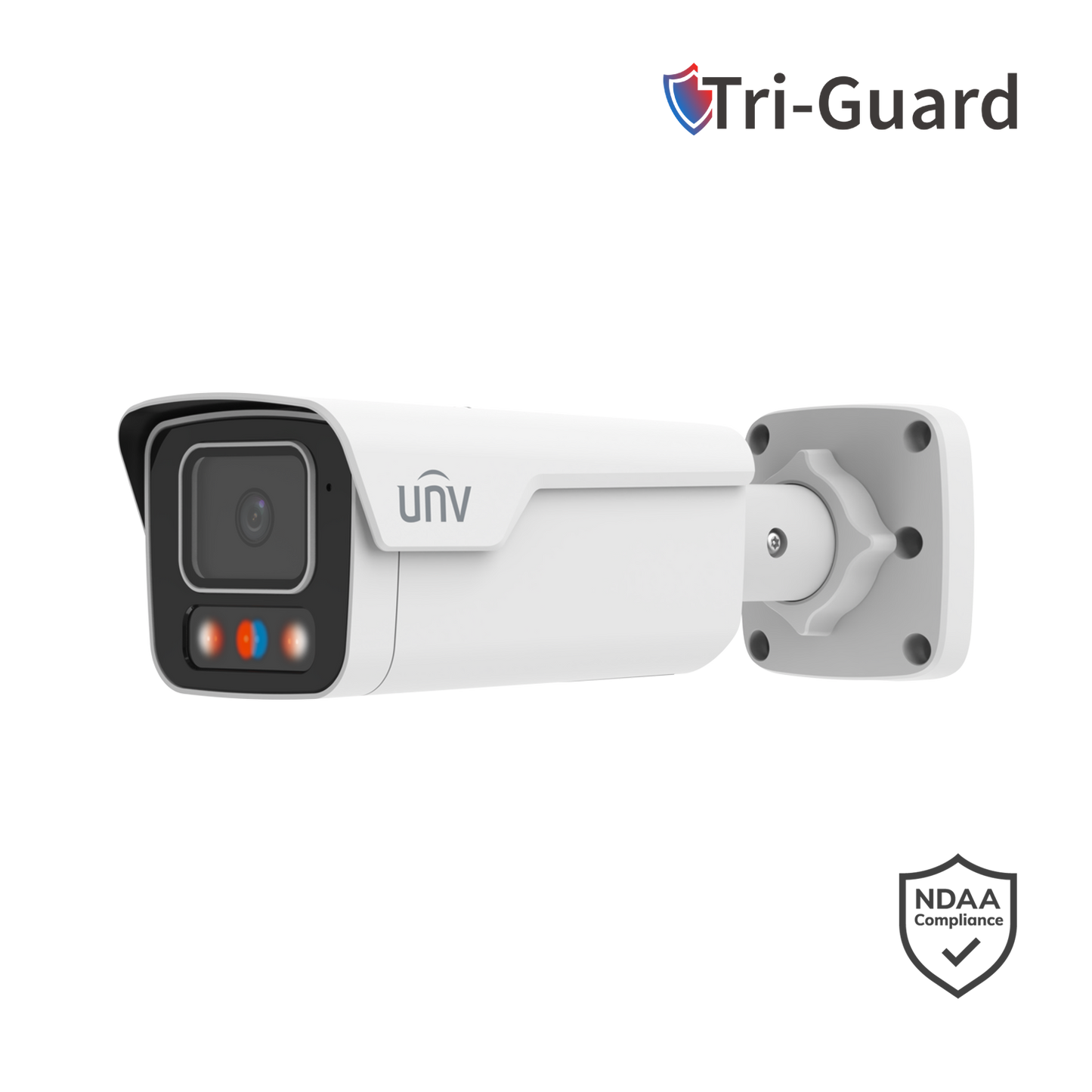 Uniview 8MP Smart Bullet, Perimeter Detection, Human/Vehicle Classification, Red/Blue Light & Audio Warning, W - White