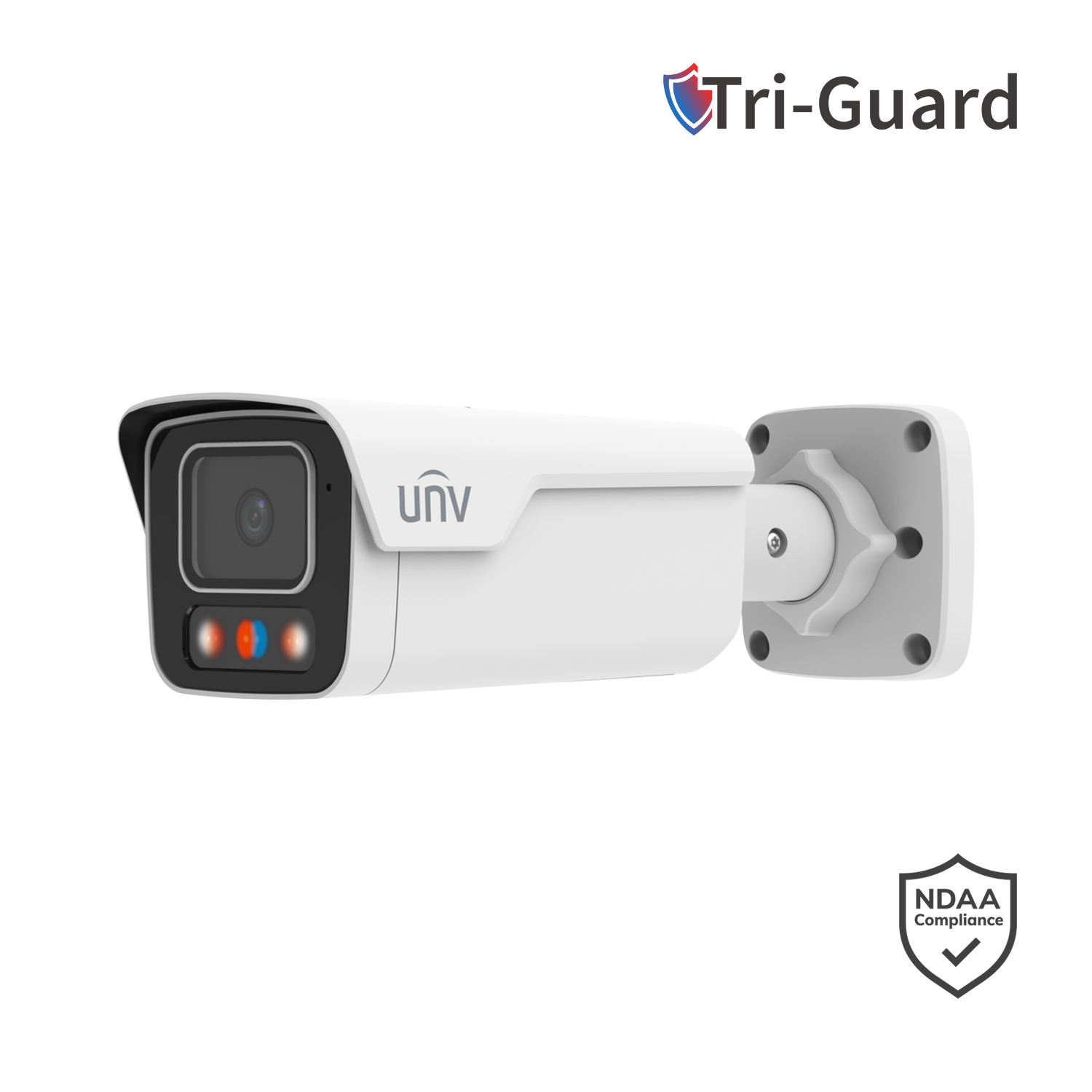 Uniview 8MP Smart Bullet, Perimeter Detection, Human/Vehicle Classification, Red/Blue Light & Audio Warning, W - White