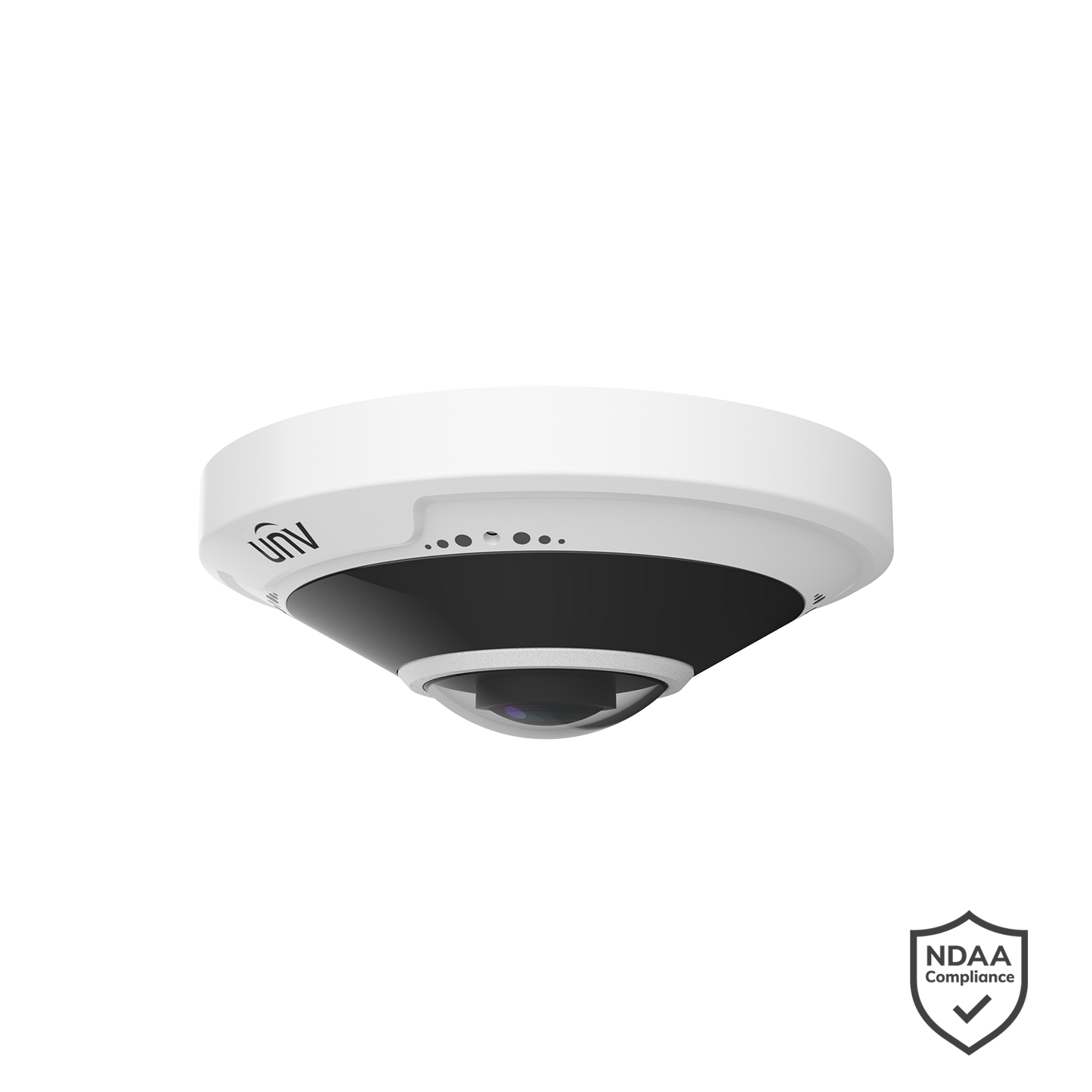 Uniview IPC815SB-ADF14K-I0 5MP Fixed IR Fisheye Network Camera with 1.4mm fisheye lens, 360° panoramic view, 1