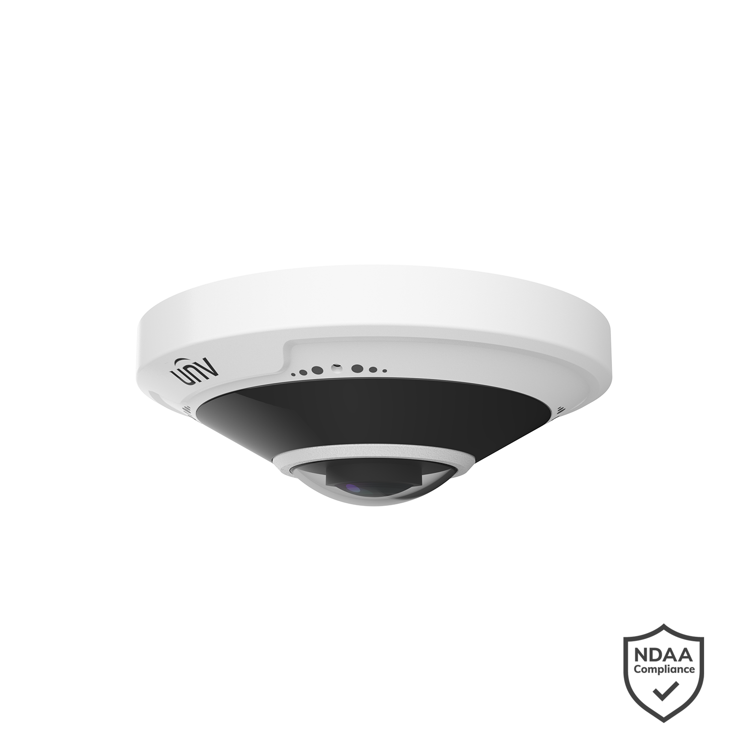 Uniview IPC815SB-ADF14K-I0 5MP Fixed IR Fisheye Network Camera with 1.4mm fisheye lens, 360° panoramic view, 1