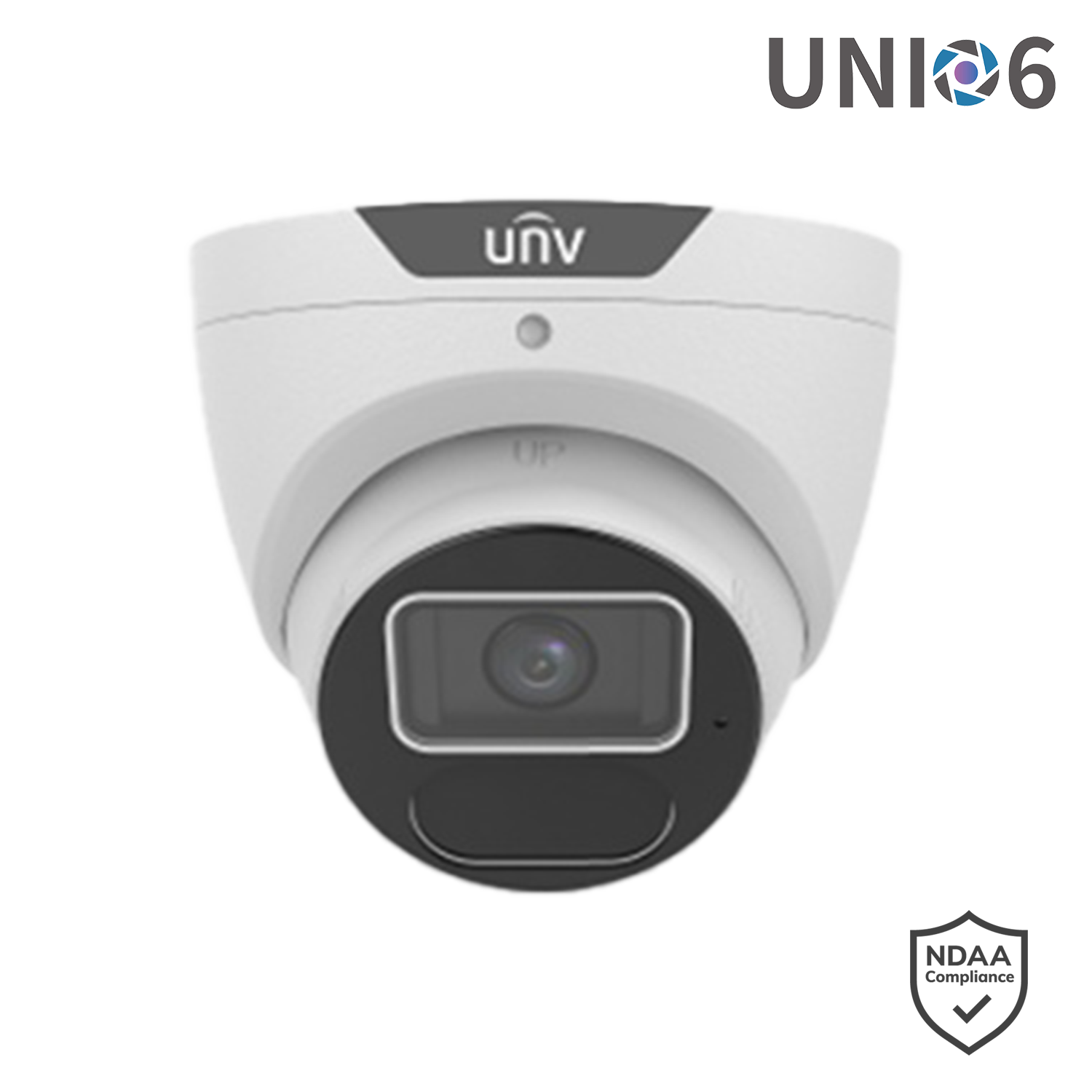 Uniview 6MP Prime Series Fixed LightHunter Turret, 2.8mm, Corridor mode, SD Card, WDR, IR40m, Built-in Mic, IP - White