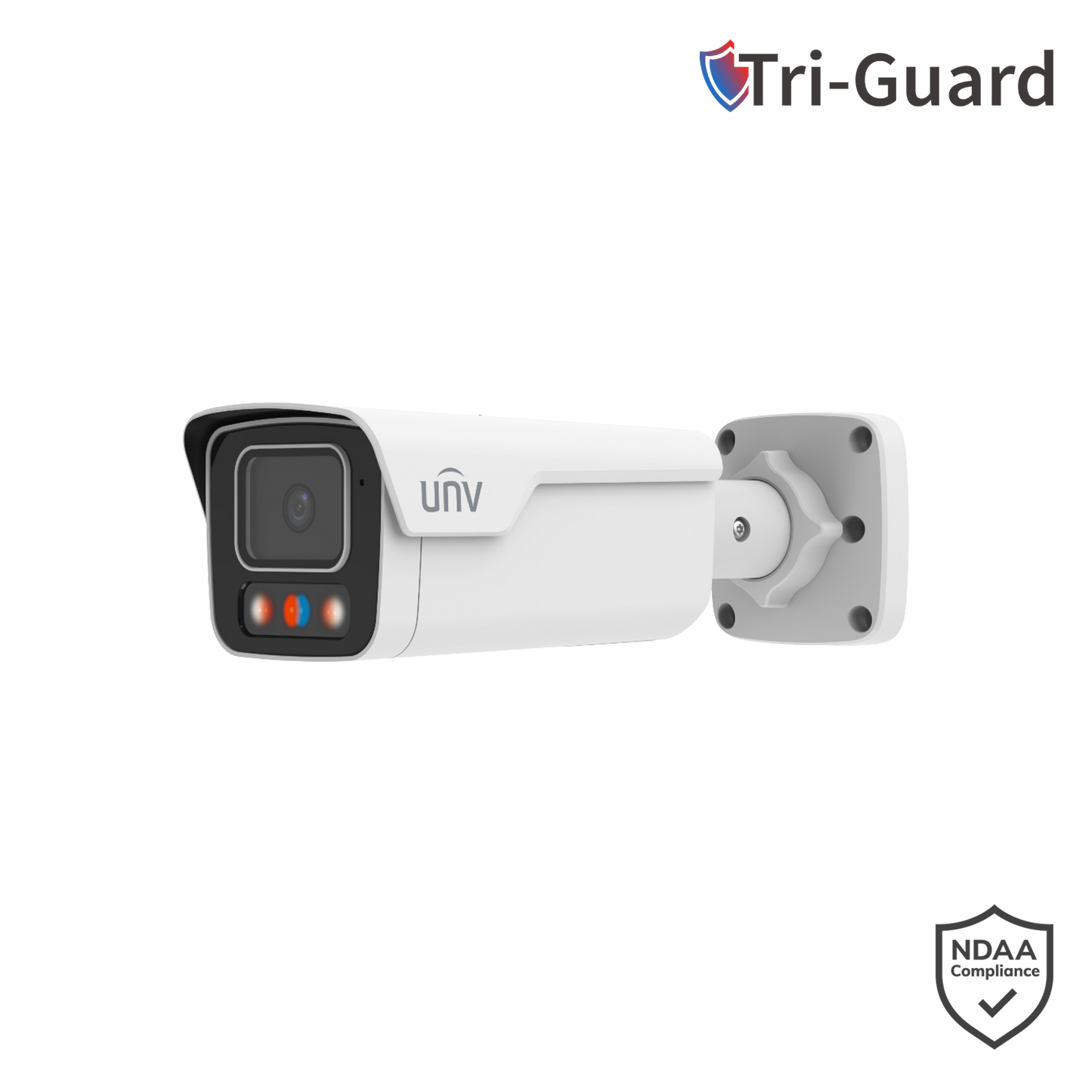 Uniview 6MP Smart Bullet, Perimeter Detection, Human/Vehicle Classification, Red/Blue Light & Audio Warning, W - White