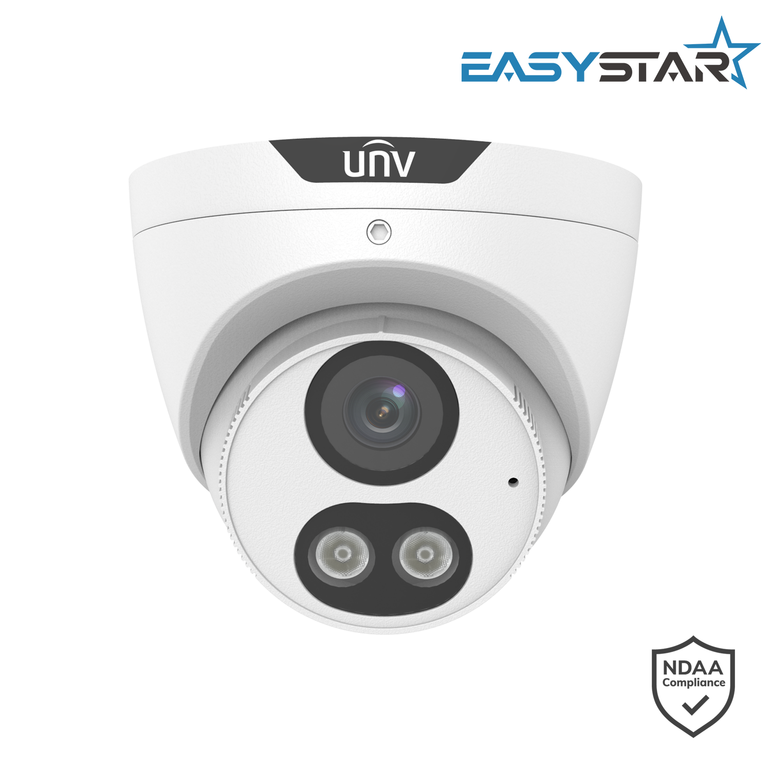 Uniview 6MP Easy Series Dual Light Fixed HD IR Easystar Turret, 2.8mm, SD Card, WDR, IR30m, Built-in Mic, IP67